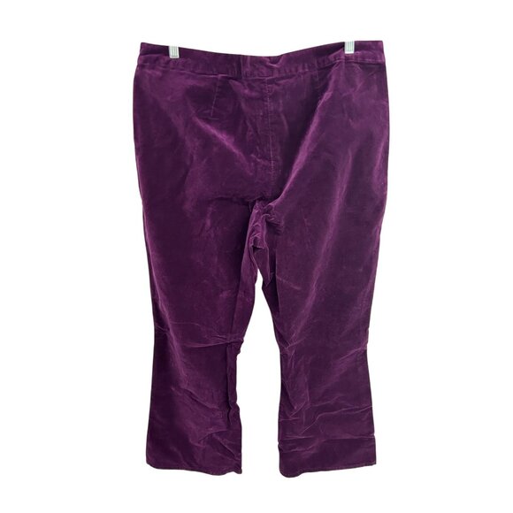 DG2 by Diane Gilman Flat Front Velvet Pants Purple Plus Size 20W Classic NWT - Picture 2 of 10